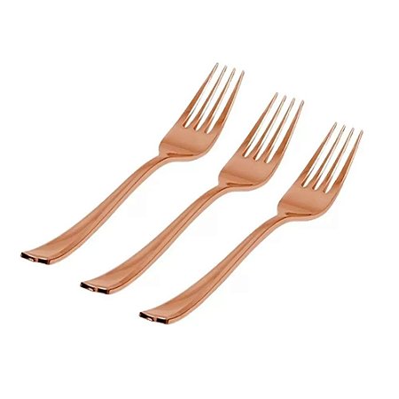 Garfo Refeição Rose Gold Premium 18cm 08 Un. Silver