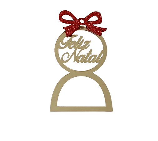 Porta Guardanapo Natal Dourado e Vermelho Ace/Eva 7Cm 04 un.