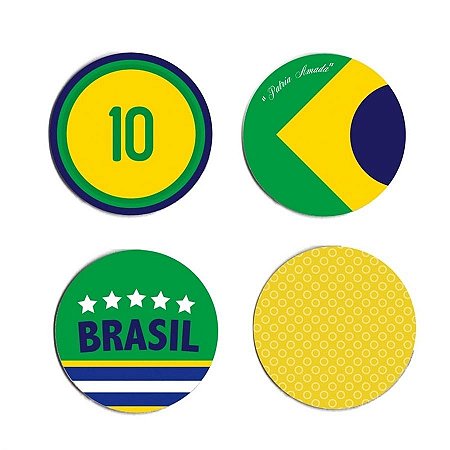 Bolacha para Copo Copa do Mundo Brasil 08 un. Cromus