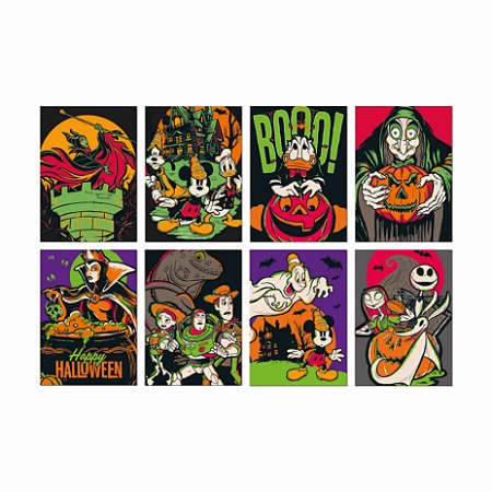 Cartaz decoração Halloween Disney sortido 25x35 8 un