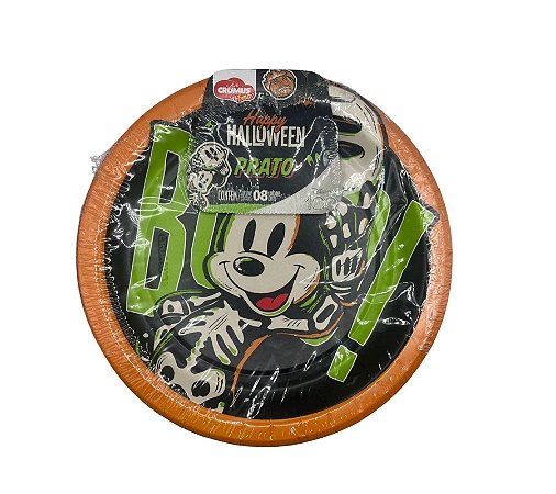 Prato de papel Halloween Disney 18cm 8 un