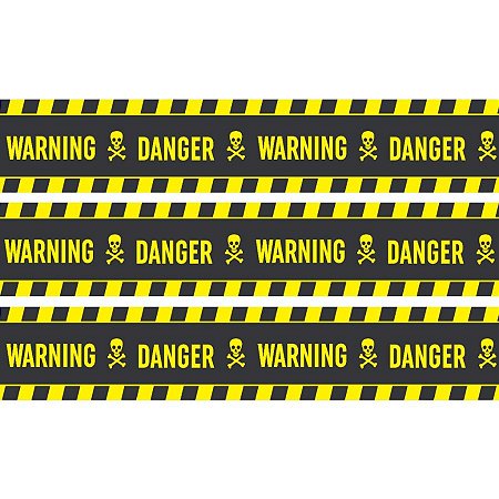 Faixa decoração Halloween Danger Warning 6 metros Amarelo Perigo