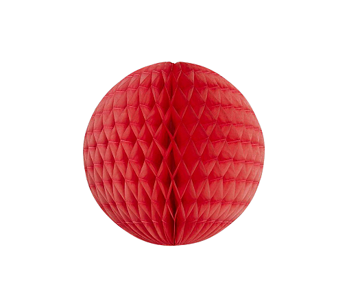 Globo Colmeia de papel tamanho M 17 cm - Vermelho 1 un
