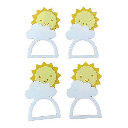 Porta Guardanapo Sunshine Sol Acrílico 8cm 4un