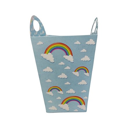 Cachepot Arco Iris Nuvem Docinho com Alça 6,5x10,5cm 10un