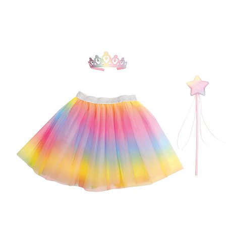 Kit Tutu Tie Dye Carnaval Fantasia Infantil Princesa Color