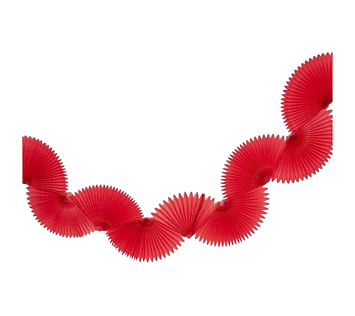 Guirlanda Leque de Papel de Seda - Vermelho 1un