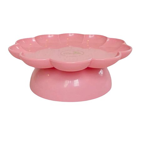 Bandeja Flower com pé 1un Rose Flor Só Boleiras