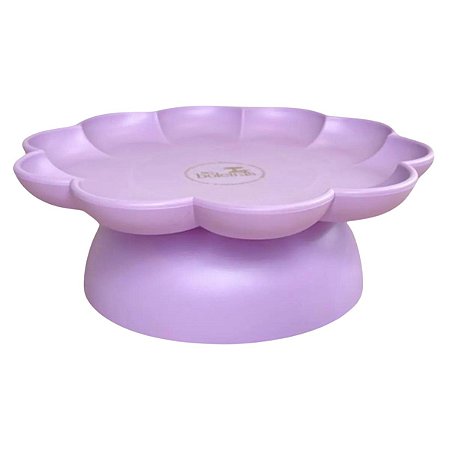 Bandeja Flower com pé 1un Lilás Fosco Flor Só Boleiras