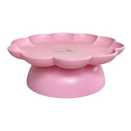 Bandeja Flower com pé 1un Rosa Bebe Fosco Flor Só Boleiras