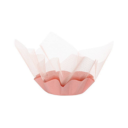 Forminha de Tule (10 und) - Rosa Flamingo