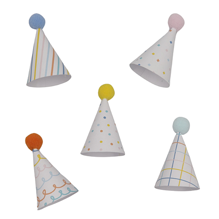 Mini chapeuzinho pompom parabens mix - (10 un)