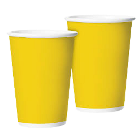 Copo Papel 180Ml Festa Colors Amarelo 8Un