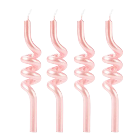 Vela tubo Rosa Bebe (4un)