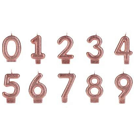 Vela Bronze Glitter Silver Numeros