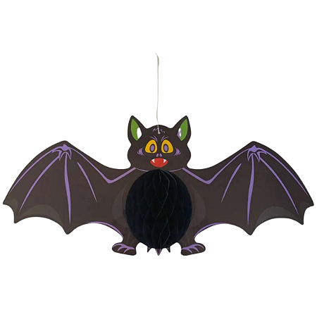 Enfeite Decorativo Morcego Sanfonado Halloween 60 cm - 1un
