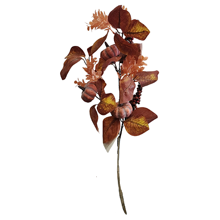 Galho Decorativo Abóboras E Folhas Halloween 58cm (1un)
