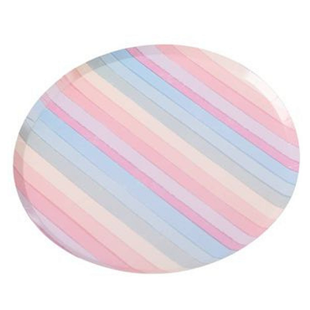Prato Papel Listras Candy Colors Colorido 18cm (8un)