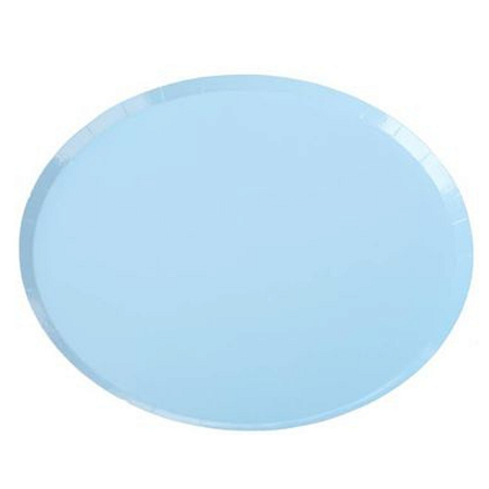 Prato Papel Liso Candy Color Azul 18cm (8un)
