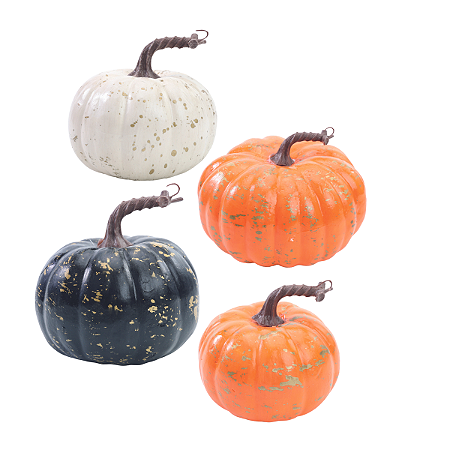 Abóbora Decorativa Respingo Halloween 4UN