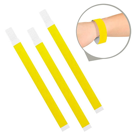 Pulseira Para Eventos Amarelo Neon 40un.