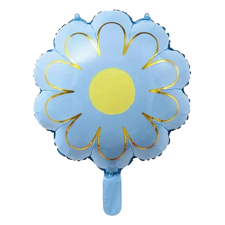Balão Metalizado Margarida Azul 42,5x52,5cm 1un