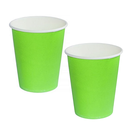 Copo Papel Verde Limão 250ml 8un