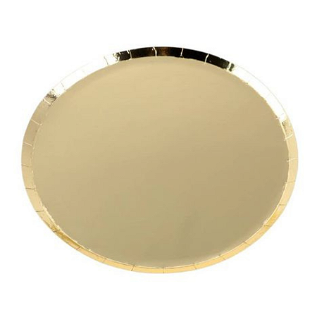 Prato Papel Dourado Metalizado 18 cm 8un