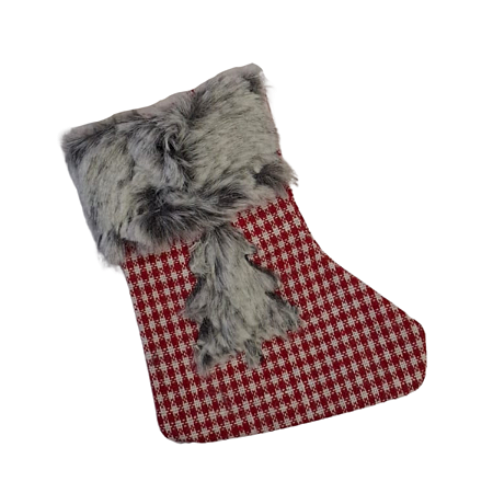 Enfeite Natal Meia Bota Pelucia 11cm