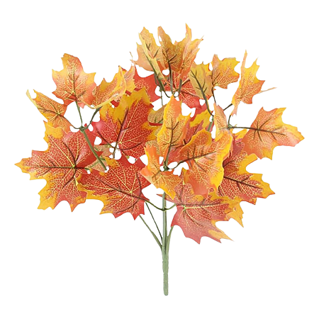 Galho Decorativo Folhagem Laranja Outono Halloween 37cm 1un