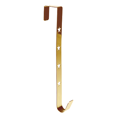 Gancho de Porta P/ Guirlanda Estrela Vazada Dourado 30cm 1un