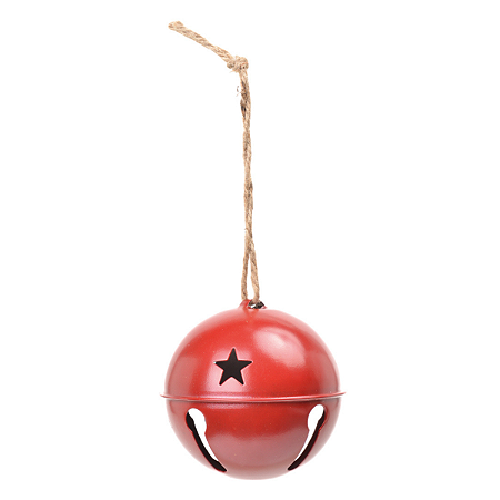 Enfeite Pendurar Guizo Vermelho Estrelas Vazada 10cm 1un