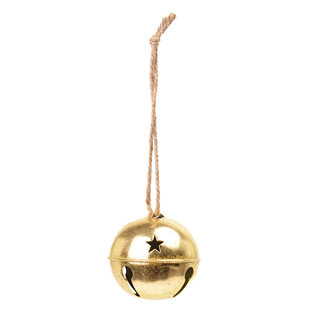 Enfeite Pendurar Guizo Dourado Estrelas Vazada 7cm 1un