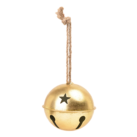 Enfeite Pendurar Guizo Dourado Estrelas Vazada 10cm 1un