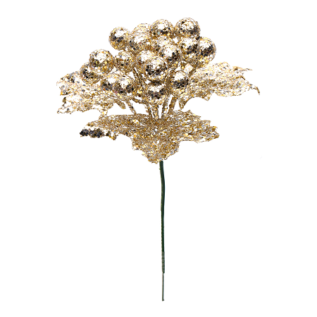 Pick Decorativo Dourado/Ouro Frutinhas 24cm 1un