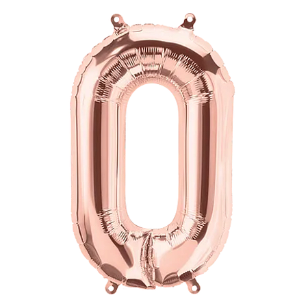 Balao Metalizado Numero 0 Rose Gold 40" 101cm Cromus