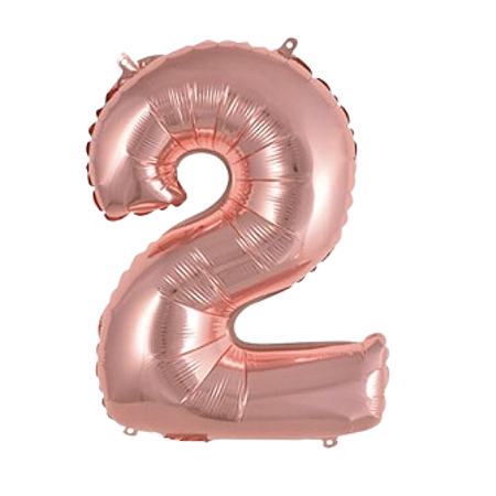 Balão Metalizado Numero 2 Rose Gold 40" 101cm Cromus