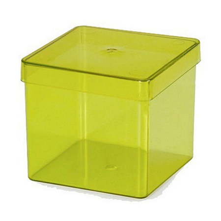 Caixinha Acrilica Lembrancinha Amarela 5X5cm 12Un