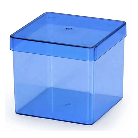 Caixinha Acrilica Lembrancinha Azul 5X5cm 10Un