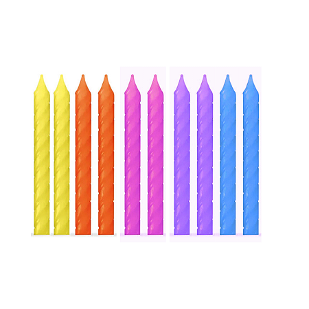 Vela Espiral Colors Neon 8cm 10un