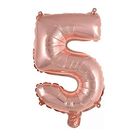 Balão Metalizado Numero 5 Rose Gold 40" 102cm Grabo