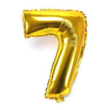 Balão Metalizado Numero 7 Dourado 40" 101 cm Grabo