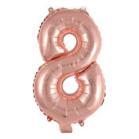 Balão Metalizado Numero 8 Rose Gold 40" 102cm Grabo