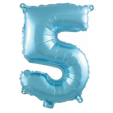Balão Metalizado Número 5 Azul 16 polegadas 41cm - Up Party
