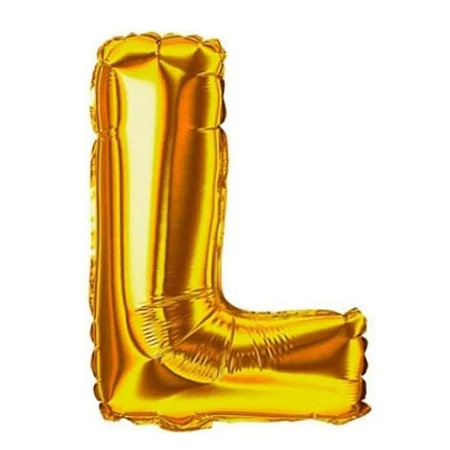 Balao Metalizado Letra L Dourado/Ouro 14" 35cm Cromus