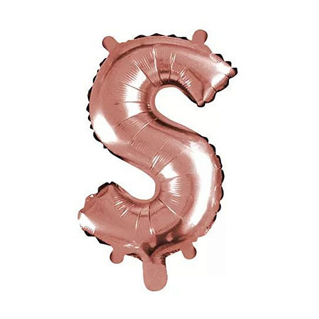 Balão Metalizado Letra S Rose Gold 14" 35cm Cromus