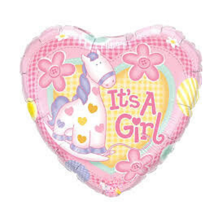 Balão Metalizado 9" 23cm Its A Girl Unicornio