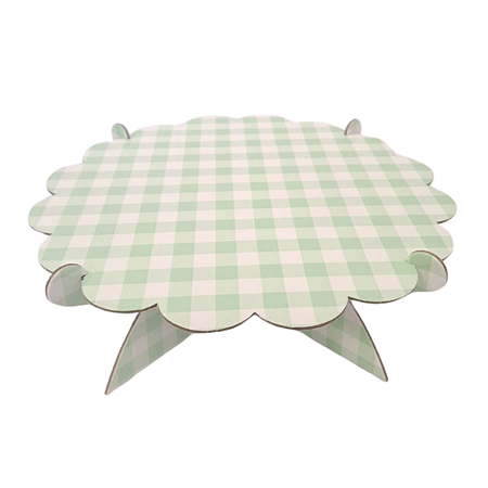 Boleira Daisy - Xadrez Verde Menta diametro 24cm altura 8cm