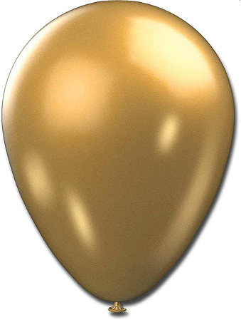 Balão 9 polegadas Metallic Dourado 25 un. São Roque