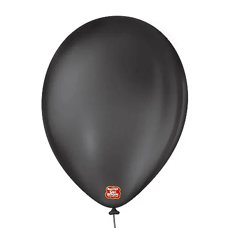 Balão 9 polegadas Liso Preto Ébano 50 un. São Roque